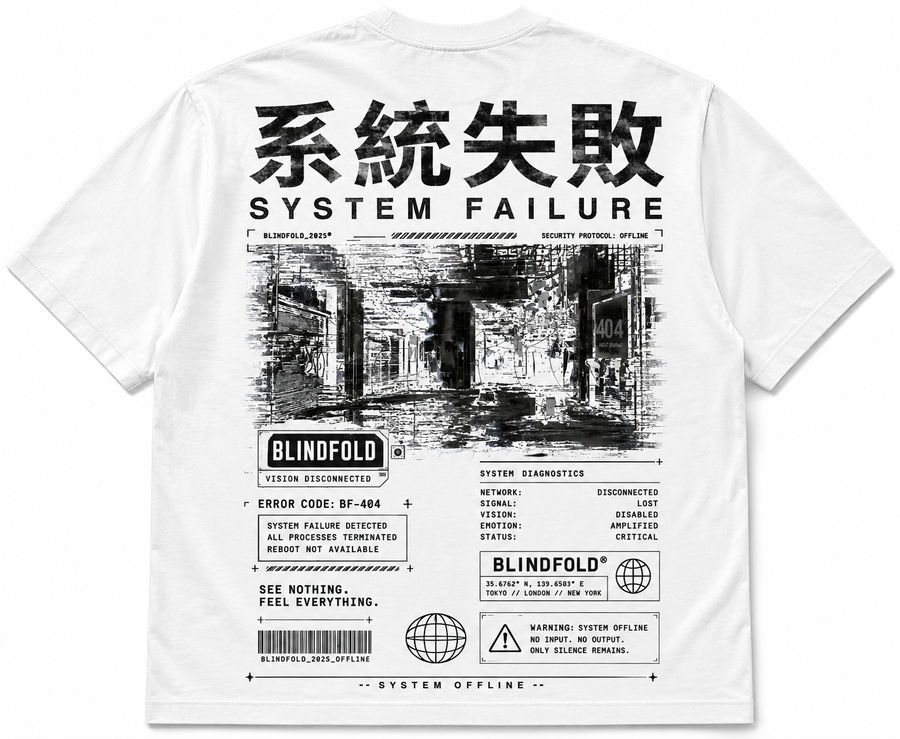 BLINDFOLD System Failure - Vision disconnected. Signal lost. - White